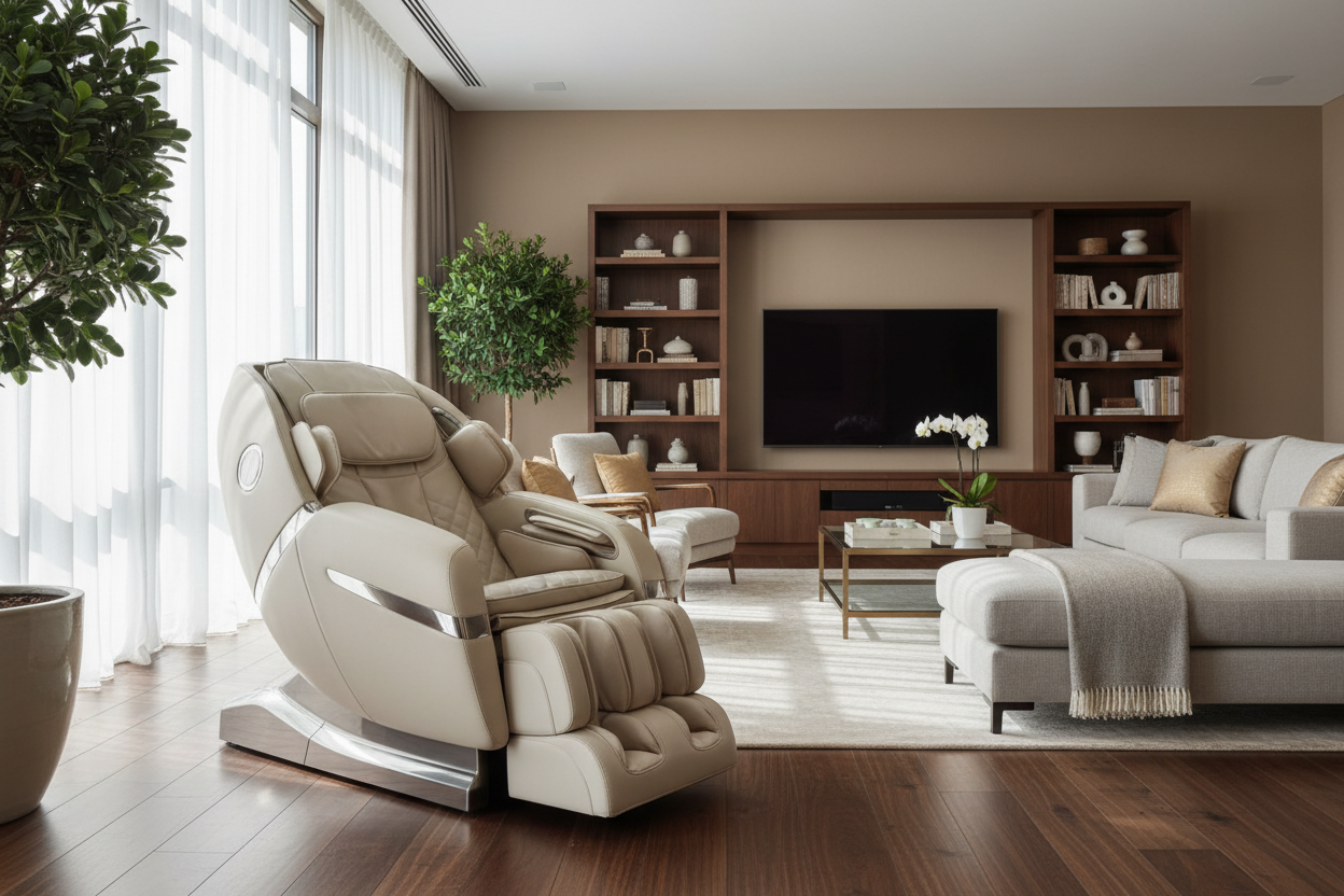Luxury massage chair in elegant home setting